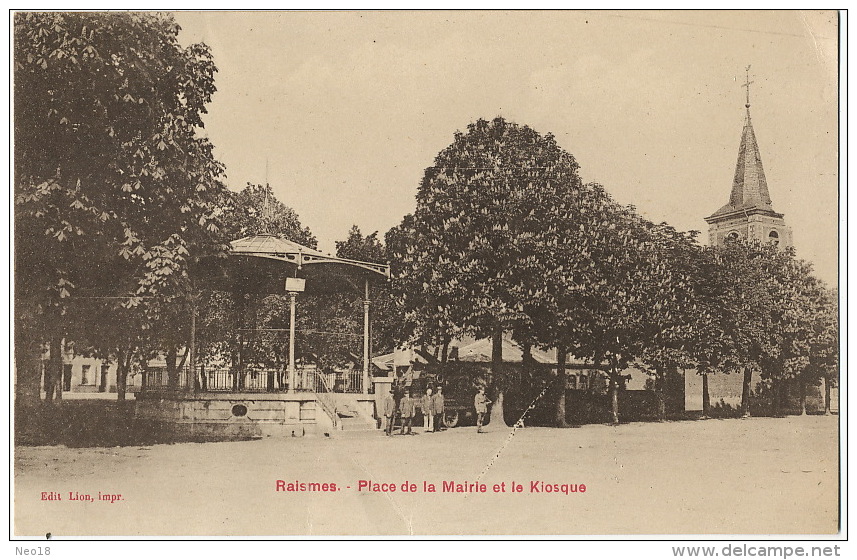 Raismes Place De La Mairie Et Le Kiosque Edit Lion   Voyagé 1929 - Raismes