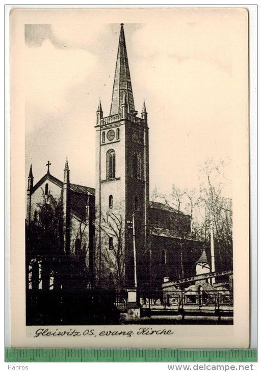 Gleiwitz Os, Evang. Kirche, FOTO; Maße  : 10,7 X7,5  Cm, Foto-Reinisch, Viernheim/Hessen Zustand: Sehr Gut - Schlesien