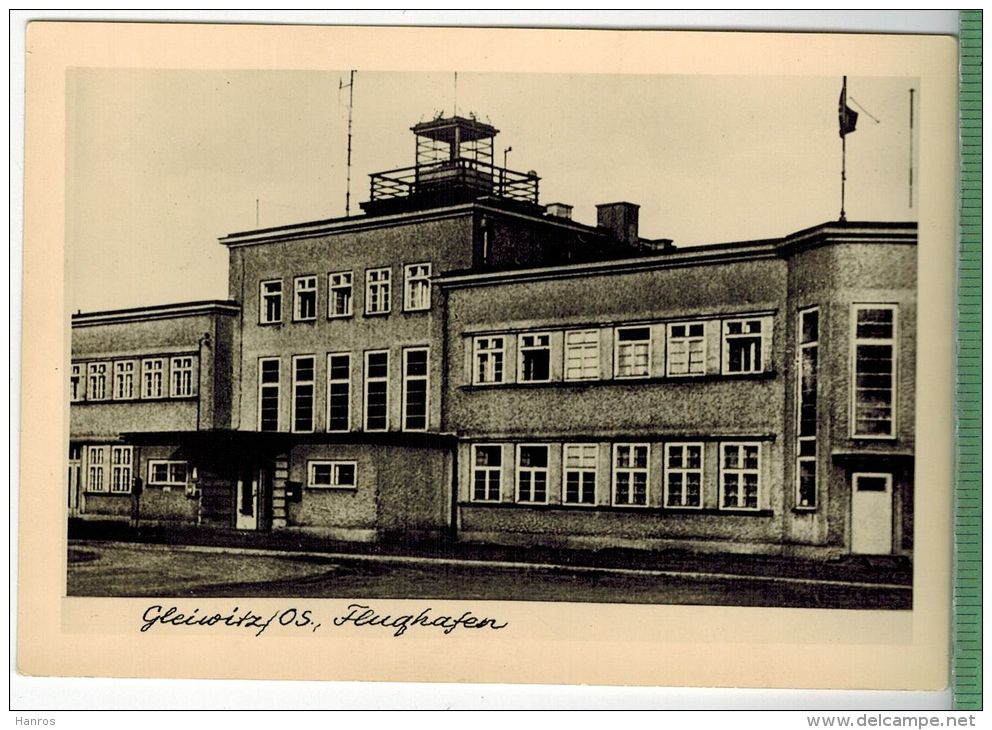 Gleiwitz Os, Flughafen, FOTO; Maße  : 10,7 X7,5  Cm, Foto-Reinisch, Viernheim/Hessen, Zustand: Sehr Gut - Schlesien