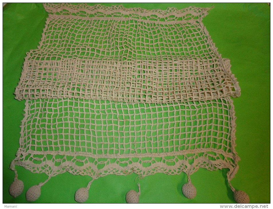 Rideau Filet 43x63 Environ Pompon Compris - Laces & Cloth