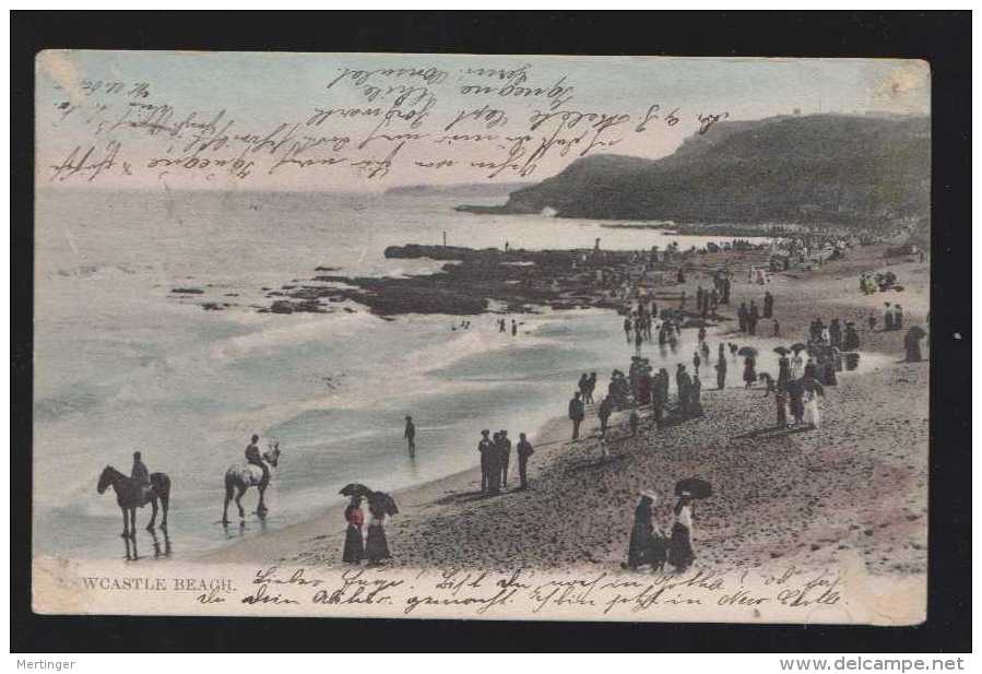 New South Wales Australia 1906 Picture Postcard NEWCASTLE BEACH To Leutenberg Germany - Lettres & Documents