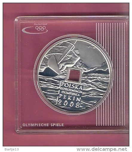 POLEN 10 ZLOTYCH 2008  AG PROOF OLYMPICS BEIJING WINDSURFER - Polen