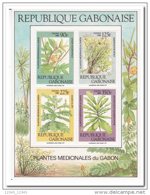 Gabon 1988, Postfris MNH, Medical Plants - Gabon (1960-...)