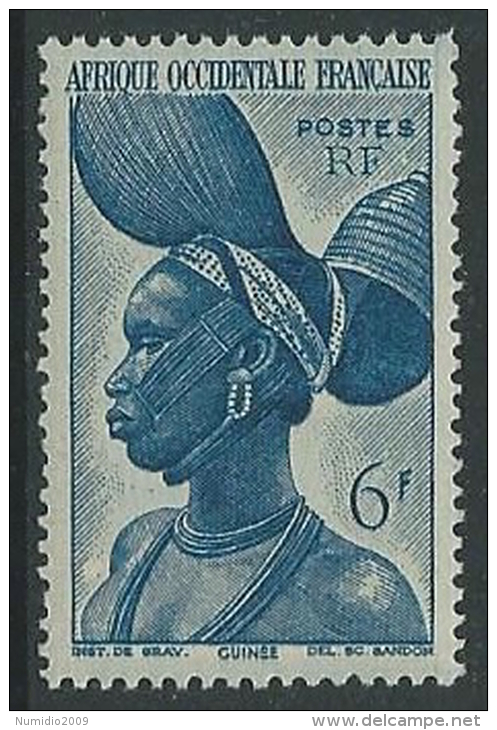 1947 AFRICA OCCIDENTALE FRANCESE SOGGETTI VARI 6 F MH * - G31 - Ungebraucht