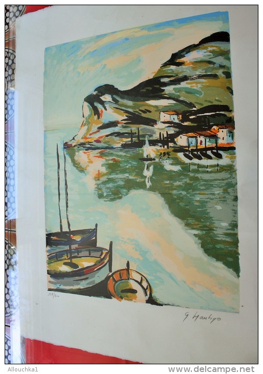 LITHOGRAPHIE DES POINTUS PORT EN PROVENCE -&gt;&gt; 139/ 300 " Signée G. MANTIGO-Artiste Peintre - Lithographies