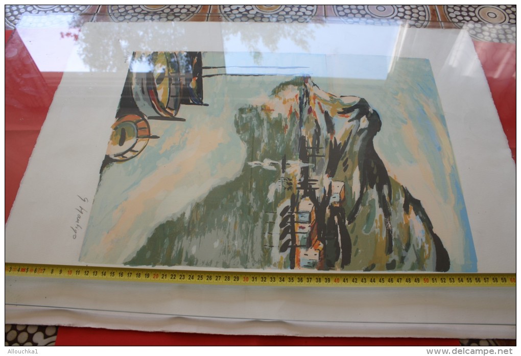 LITHOGRAPHIE DES POINTUS PORT EN PROVENCE -&gt;&gt; 139/ 300 " Signée G. MANTIGO-Artiste peintre