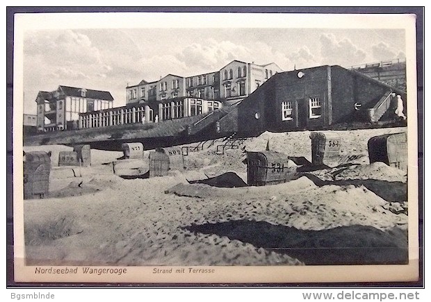 Alte Karte "Nordseebad Wangerooge - Strand Mit Terrasse"  1932 - Wangerooge