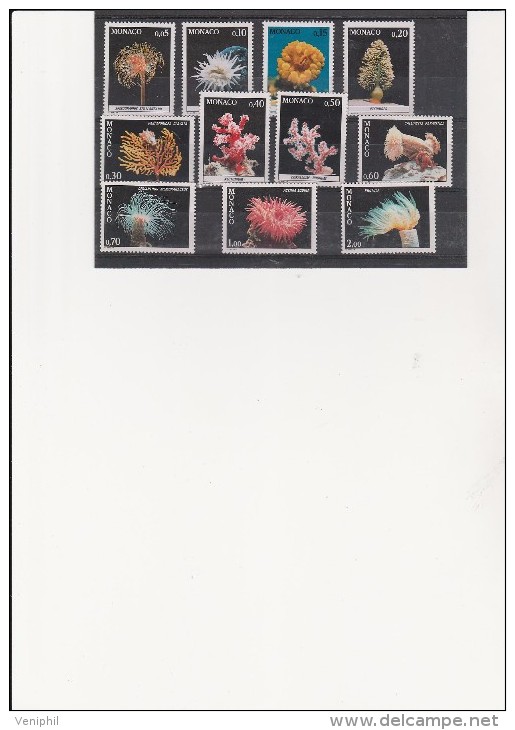 MONACO - SERIE FAUNE DE LA MEDITERRANEE  N° 1253 A 1263 NEUF X  COTE : 11 € - Nuevos