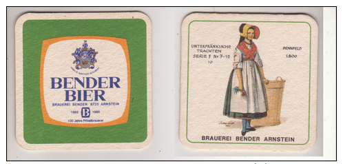 Bender Brauerei , Arnstein - Unterfränkische Trachten Serie II Nr. 10 Sennfeld - Bierdeckel