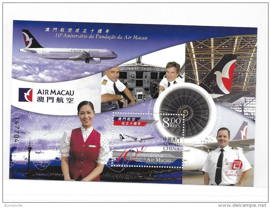 Macau Macao 2004 Air Macau 10th Anniversary S/S MNH - Ungebraucht
