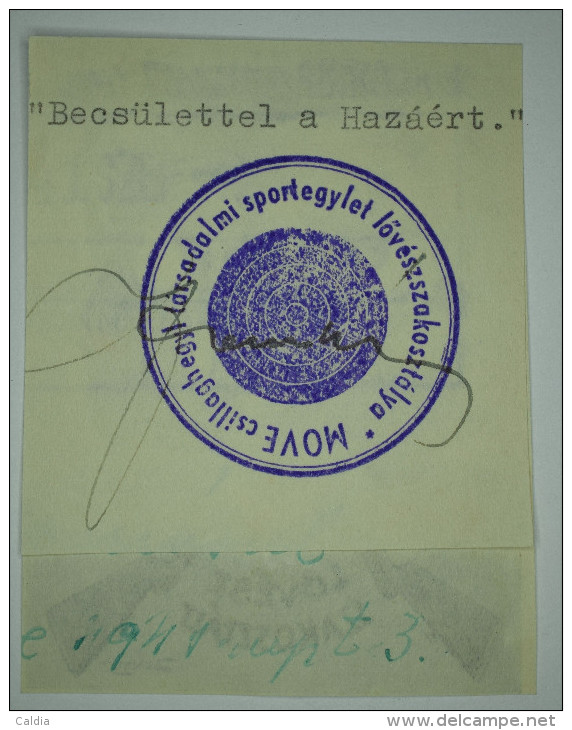 Hongrie Hungary Ungarn Shooting Contest  Medal " Victoria Memorial Competition 1942 + Document & Seal - Autres & Non Classés