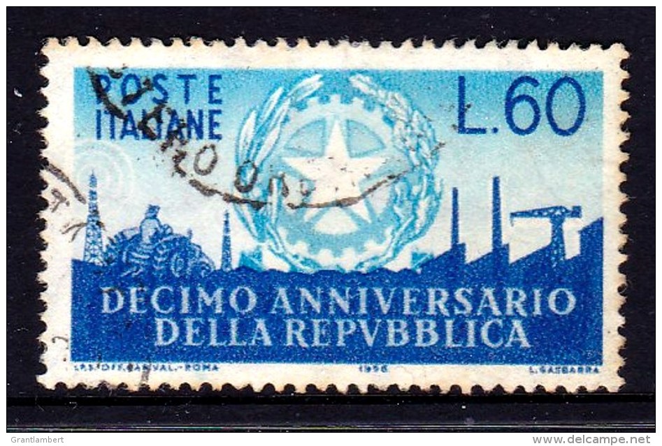 Italy 1956 10th Anniversary Of Republic 60l Used  SG 934 - 1946-60: Used