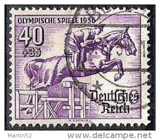 Deutsches Reich Allemagne Germany Olympiade 1936: "Springreiten": Michel-No 616 Mit O BERLIN 3.6.36 (Michel € 10.00) - Jumping