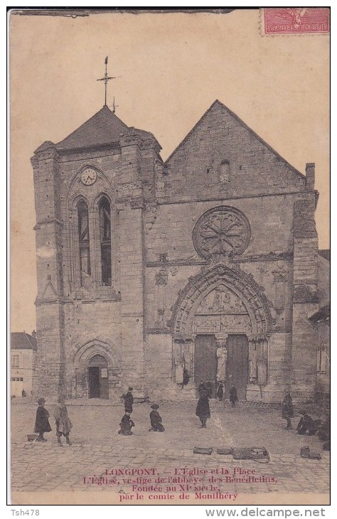 91-----LONGPONT---l'église Et La Place---voir 2 Scans - Autres & Non Classés