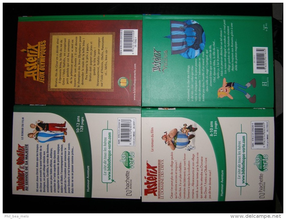 ASTERIX - LOT 4 LIVRES BIBLIOTHEQUE VERTE - VOIR TITRES DANS LA DESCRIPTION - NEUF - Astérix