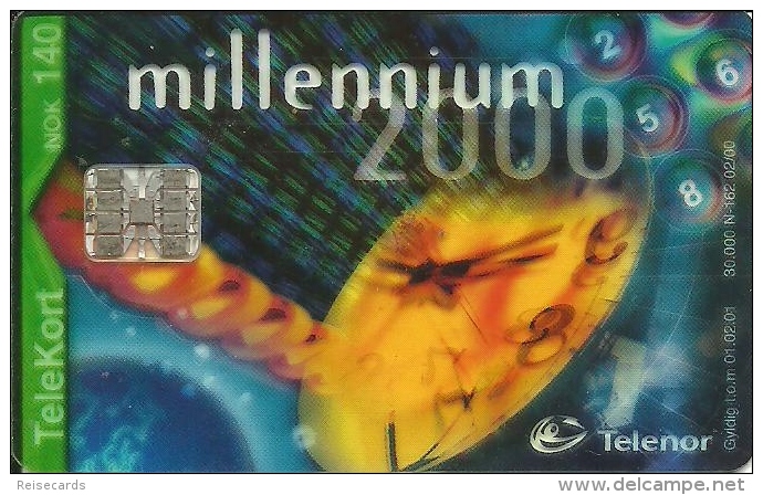 Telenor: Millenium 2000. Transparent Card - Norwegen