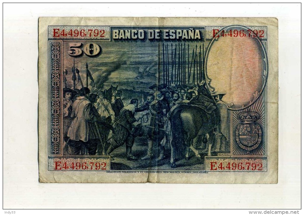 - ESPAGNE . 50 P. 1928 - 50 Pesetas