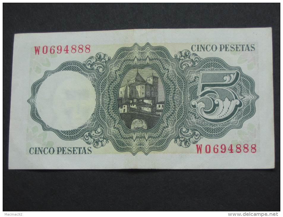 ESPAGNE  5 Cinco Pesetas  - 1951  Banco De Espana **** EN ACHAT IMMEDIAT **** - 5 Pesetas