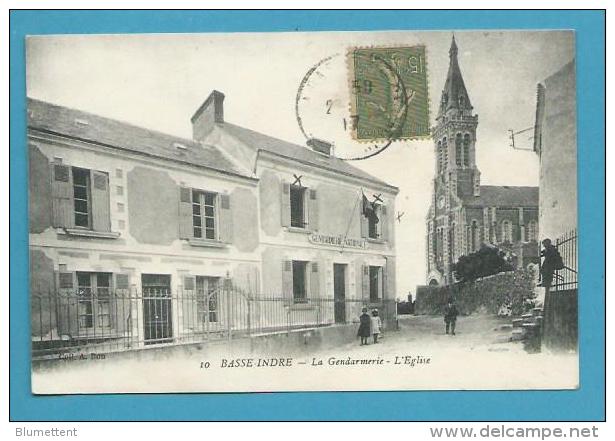 CPA 10 - La Gendarmerie Nationale - L'Eglise BASSE-INDRE 44 - Basse-Indre