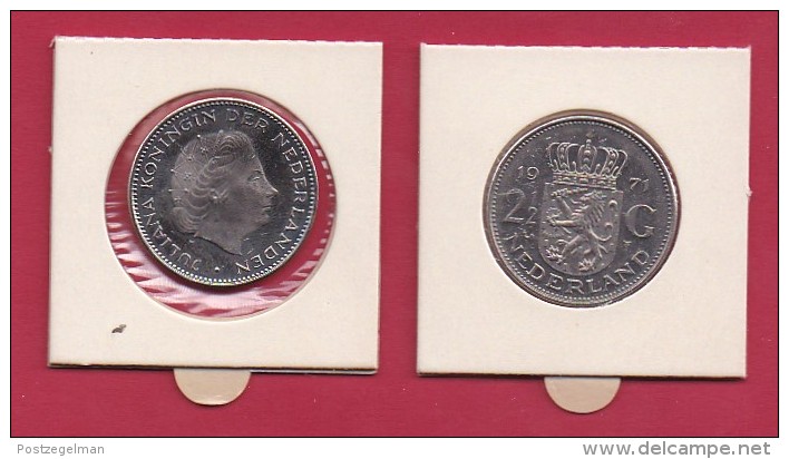 NEDERLAND, 1971, VF Coin, 2,5 Gulden, Queen Juliana, Nickel ,  C9242, - 1948-1980 : Juliana