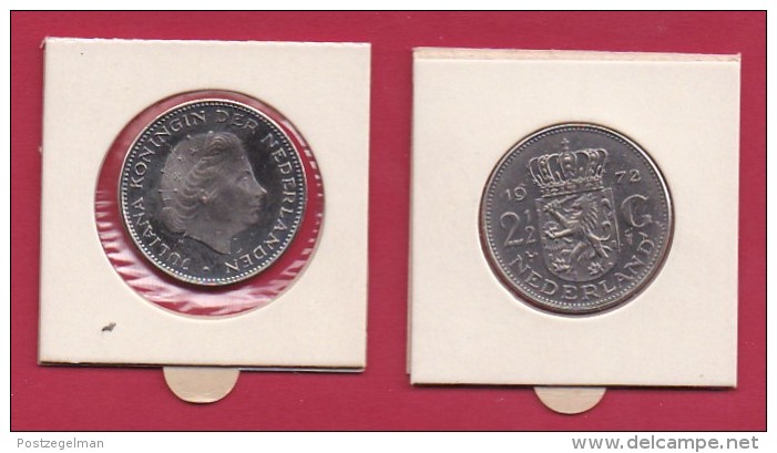 NEDERLAND, 1972, VF Coin, 2,5 Gulden, Queen Juliana, Nickel ,  C9243, - 1948-1980 : Juliana