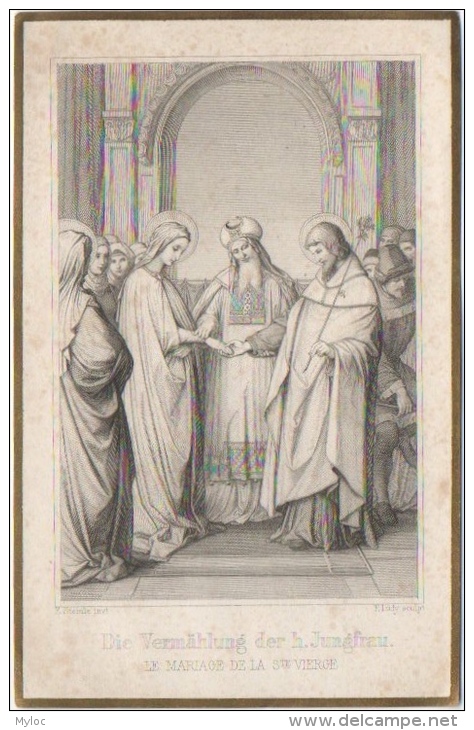 Ancienne Image Religieuse. "Herinnering Van Den 26/6/1888, Comtesse Vilain XIIII, Basel." Mariage De La Sainte Vierge. - Images Religieuses