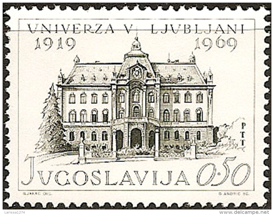 YUGOSLAVIA 1969 50th Anniversary Of Ljubljana University Slovenia MNH - Unused Stamps