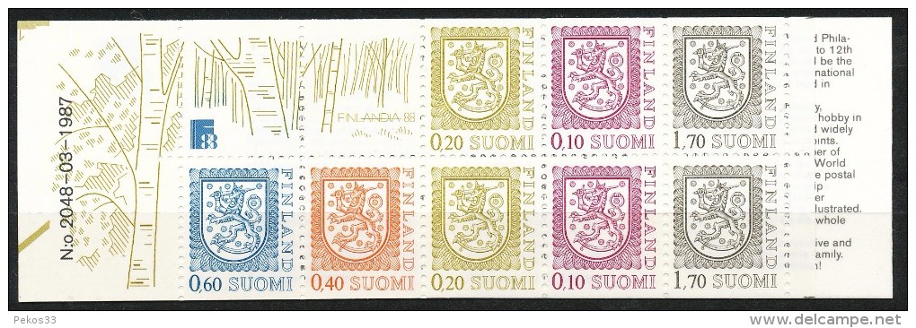 Finnland    -  1987    -  MNH  -19 -    Postfrisch       Staatswappen - Markenheftchen