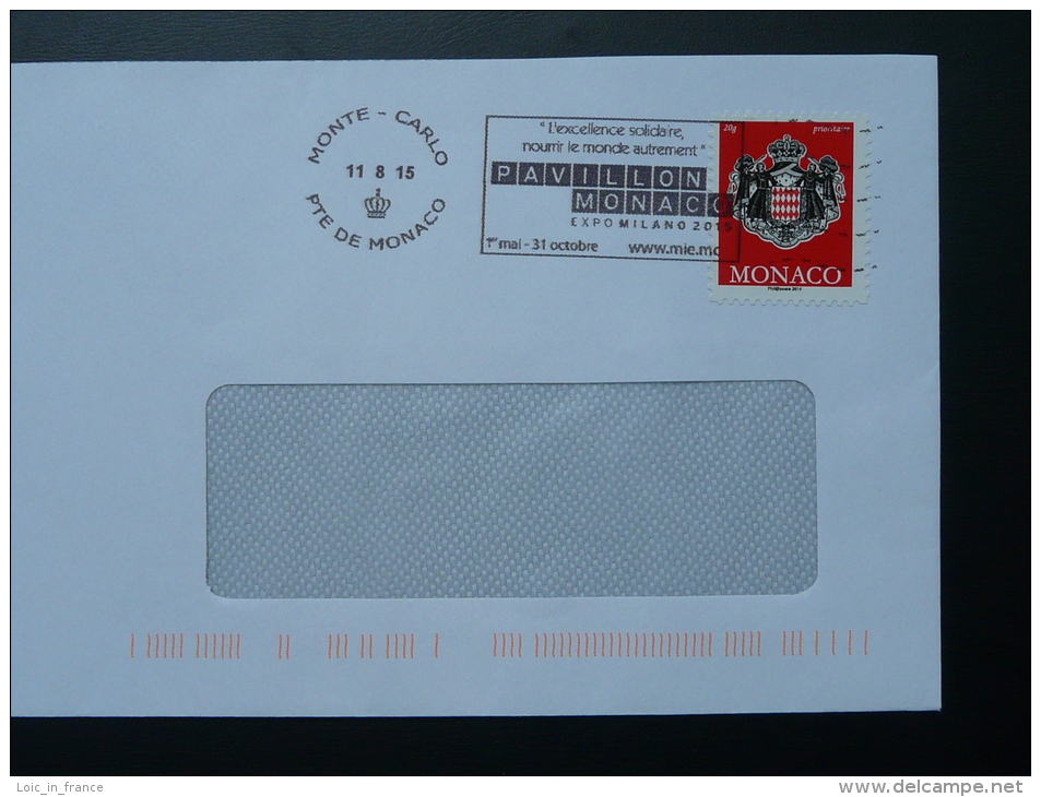 11/08/2015 Nourrir Le Monde Flamme Monaco Sur Lettre Postmark On Cover - Marcophilie