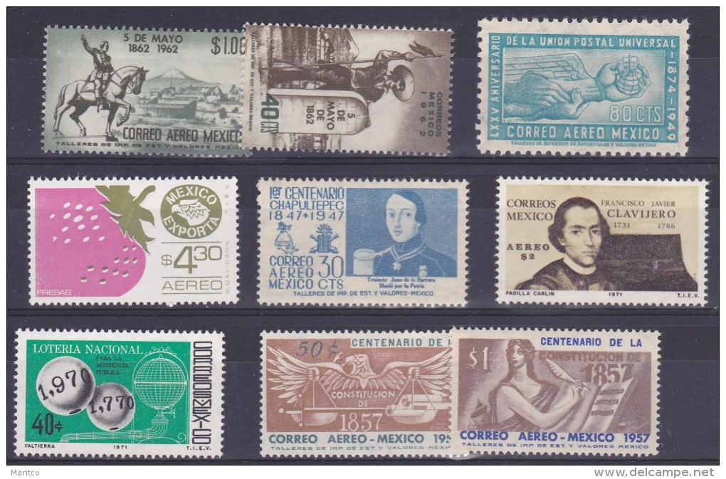 LOT AIRMAIL STAMPS MNH ** - Mexico