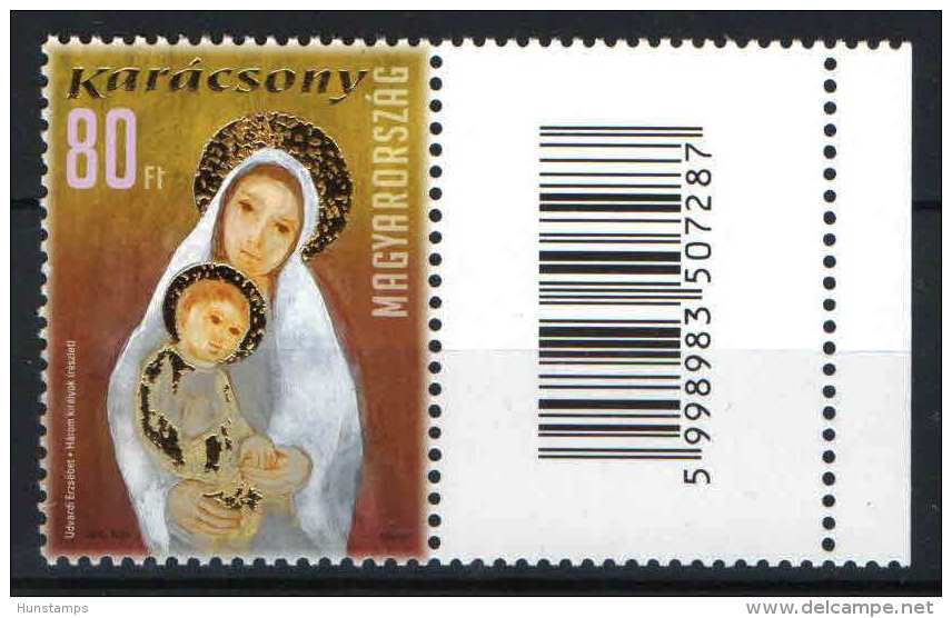 Hungary 2010. ERROR - Christmas Stamp With Zero Field Recht Side- Nice Stamp MNH (**) Michel: 5487 - Variétés Et Curiosités