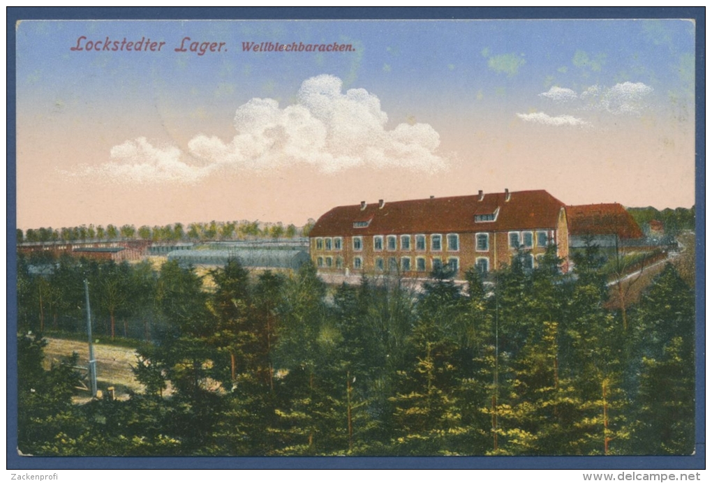 Lockstedter Lager Wellblechbaracken, Gelaufen 1917 Als Feldpost (AK595) - Hohenlockstedt