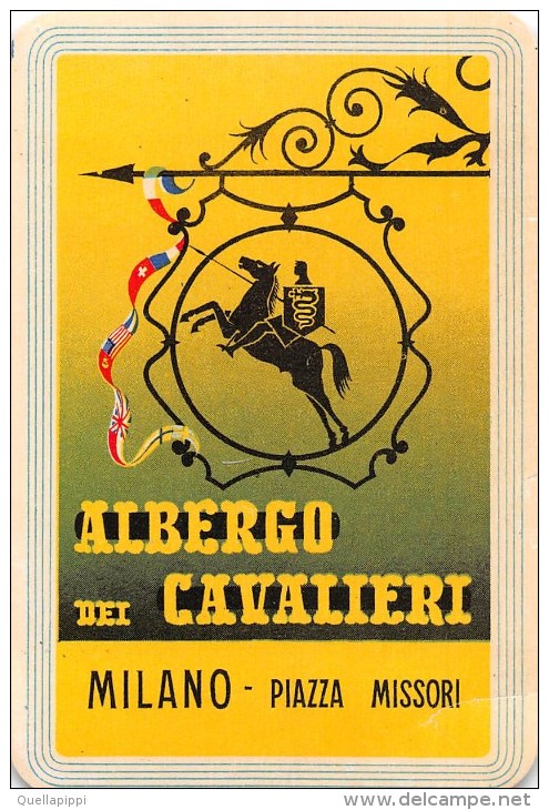 02312 "MILANO - ALBERGO DEI CAVALIERI" ETIC. ORIG.  -  LUGGAGE LABEL 1955 - Hotel Labels