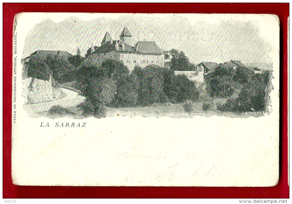 FXA-06  La Sarraz, Le Château.  Précurseur. Cachet 1902.  Petit Pli. - La Sarraz