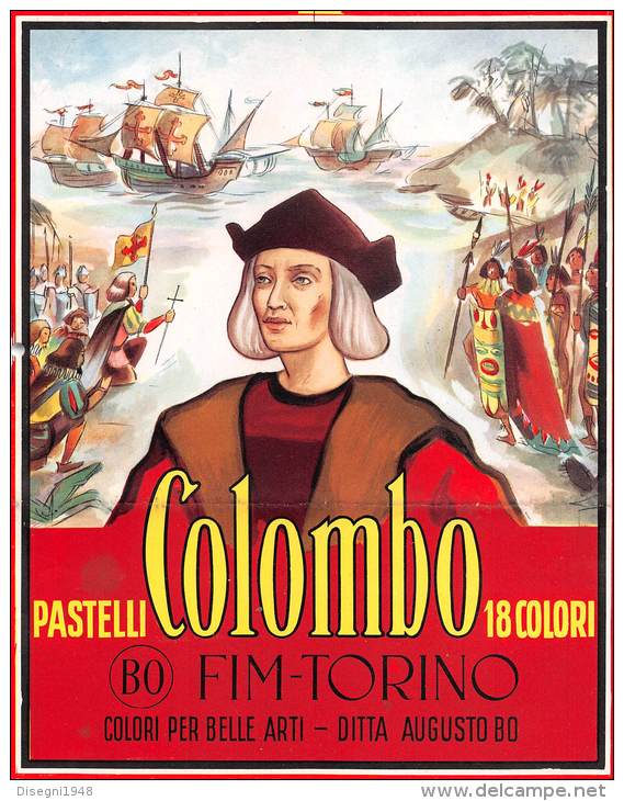 04008 " AUGUSTO BO - FIM - TORINO PASTELLI COLOMBO 18 COLORI". PROVA DI STAMPA PER  C ONFEZIONE, ORIGINALE. - Advertising