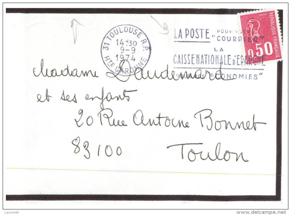(PH 444) France 1974 - Black Border Envelope (death Notice - Card) - Altri & Non Classificati