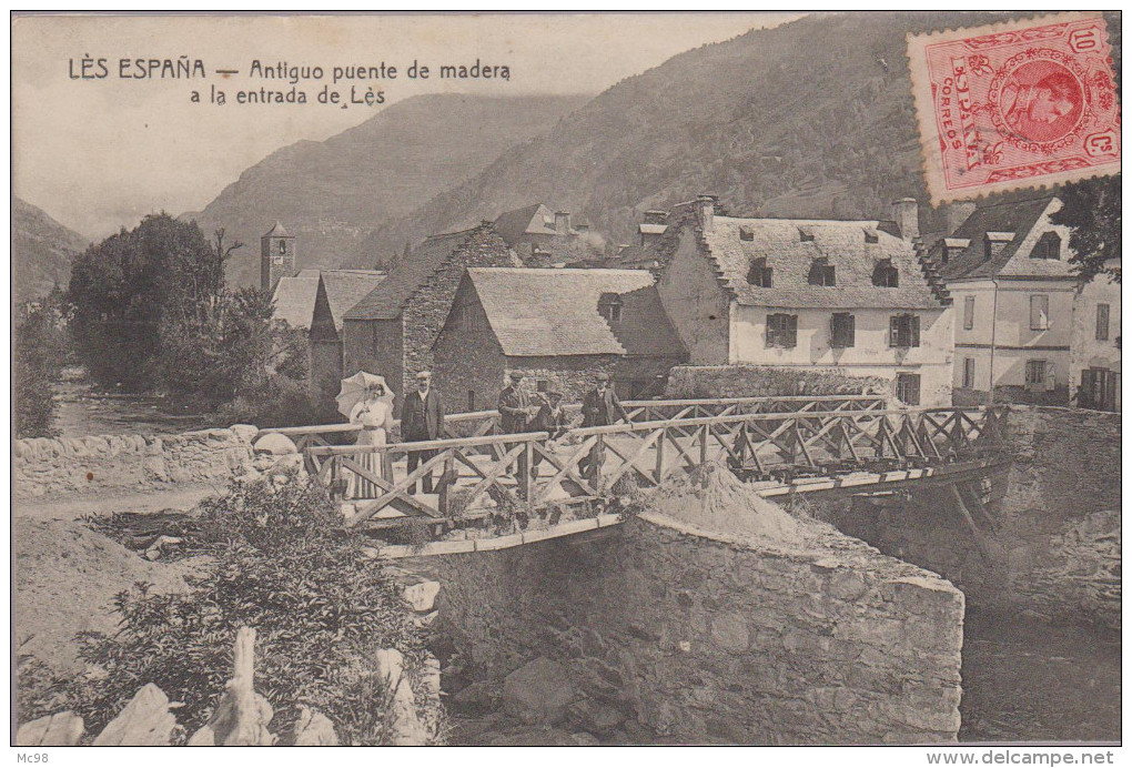 591509- LES ESPANA -  Antiguo Puente De Madera A La Entrada De Les - Autres & Non Classés