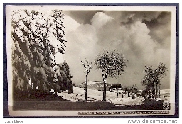 Alte Karte "ALTENBERG Erzgebirge - Berghof Raupennest"  1927 - Altenberg