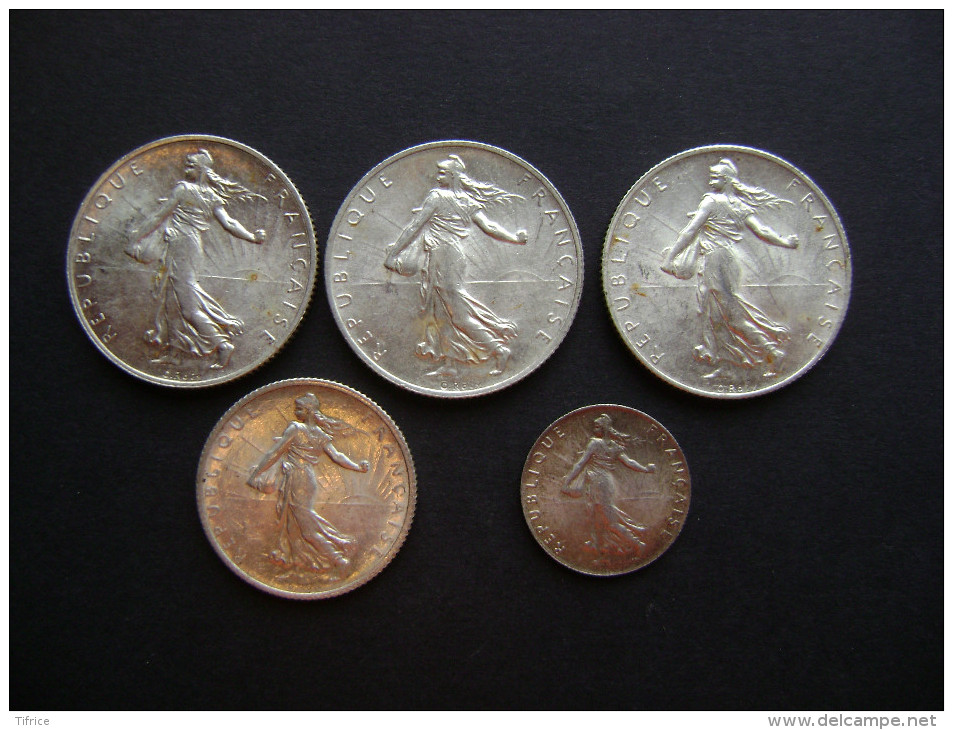 MONNAIES SEMEUSE ARGENT 3 PIECES 1916.1919.1920. 1 PIECE 1 FRANCS 1916. ET UNE PIECE 1898 TOUTES SUPERBES - Andere & Zonder Classificatie