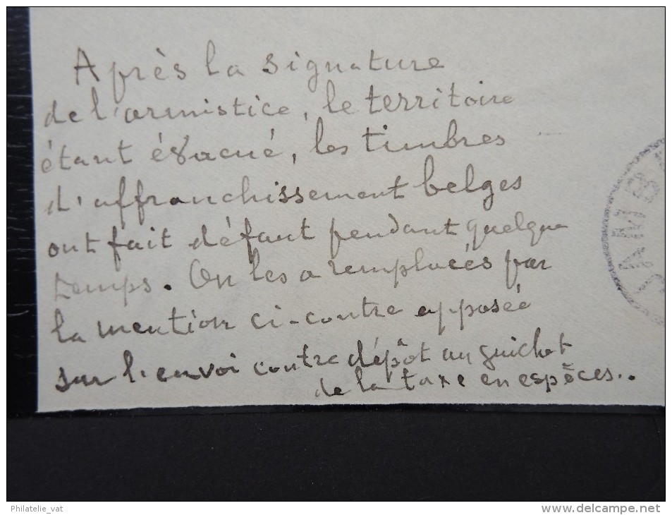 BELGIQUE - Oblitération De Fortune En 1919 Avec Descriptif écrit à La Main - Fragment - à Voir - Lot P9361 - Fortune Cancels (1919)