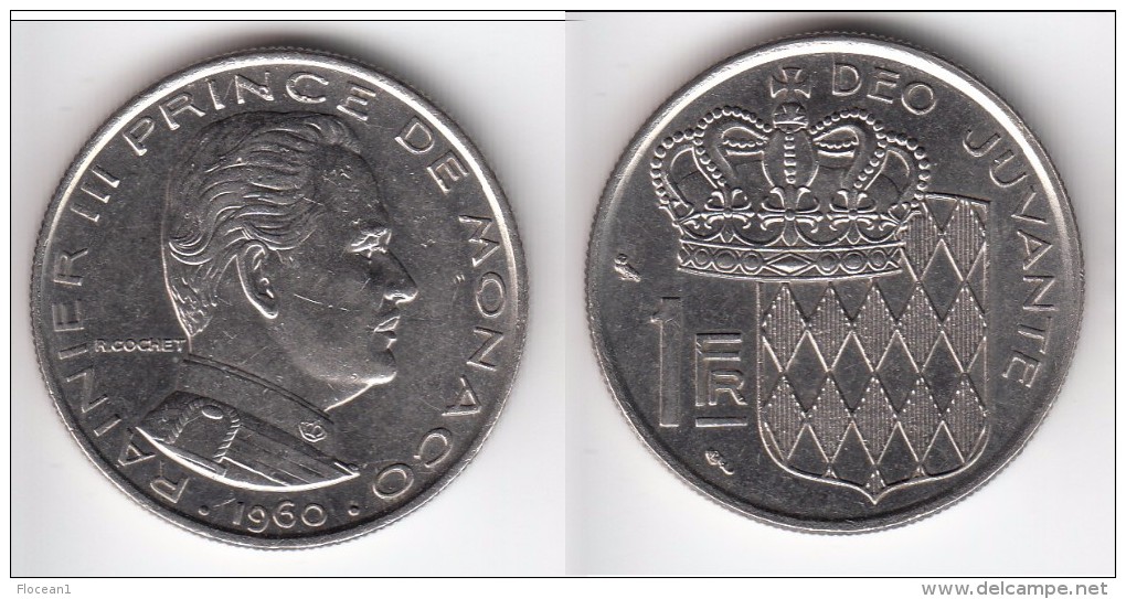 **** MONACO - 1 FRANC 1960 RAINIER III  **** EN ACHAT IMMEDIAT !!! - 1960-2001 Nieuwe Frank