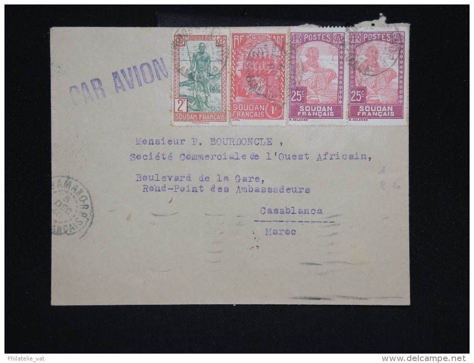 SOUDAN - Enveloppe De Bamako Pour Casablanca En 1940 - Aff. Plaisant - à Voir - Lot P9378 - Brieven En Documenten