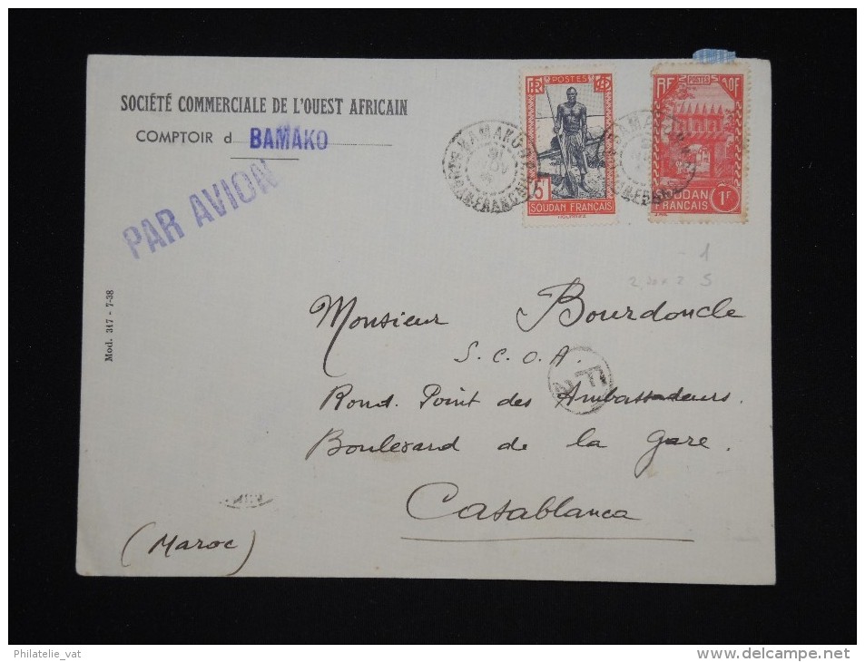 SOUDAN - Enveloppe De Bamako Pour Casablanca En 1940 - Aff. Plaisant - à Voir - Lot P9379 - Storia Postale