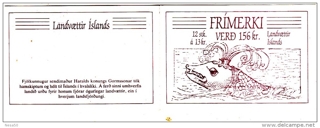 Ijsland 1987 MH 1 Met Valk, Draak, Stier Postfris - Carnets