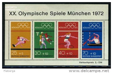 Año 1972 JJOO. Munich Sujetos Diversos MNH Yvert Hoja 7 - 1959-1980