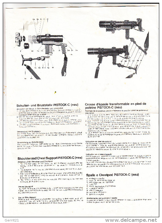 GEWEHR - PISTOCK-C Schulter- Und Bruststativ, Instruktionsblatt, Mehrsprachig - Shooting (Weapons)