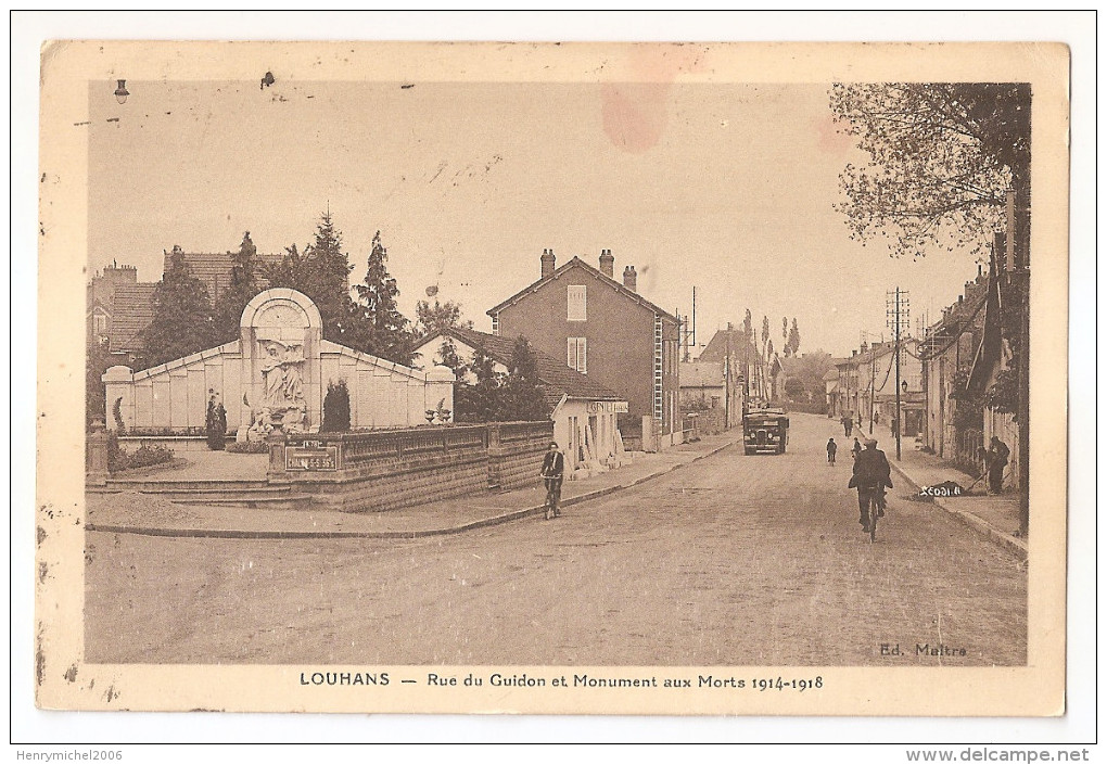 Saone Et Loire - 71 - Louhans Rue Du Guidon Et Monument Aux Morts 1914-18 - Louhans