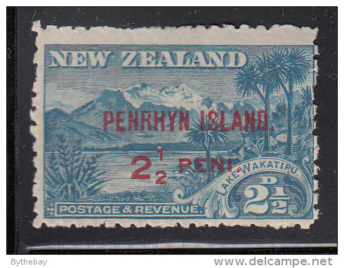 Penrhyn Island MH Scott #8 SG #1 Penrhyrn Island Overprint On NZ 2 1/2p Lake Wakatipu - Penrhyn