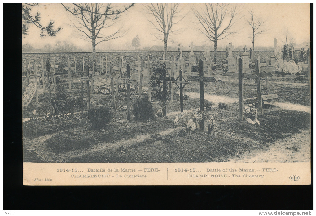 1914-15  --- Bataille De La Marne -- Fere - Champenoise -- Le Cimetiere - War 1914-18