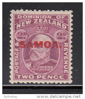 Samoa MH Scott #116 SG #117 Samoa Overprint On NZ 2p Edward VII - Toning - Samoa